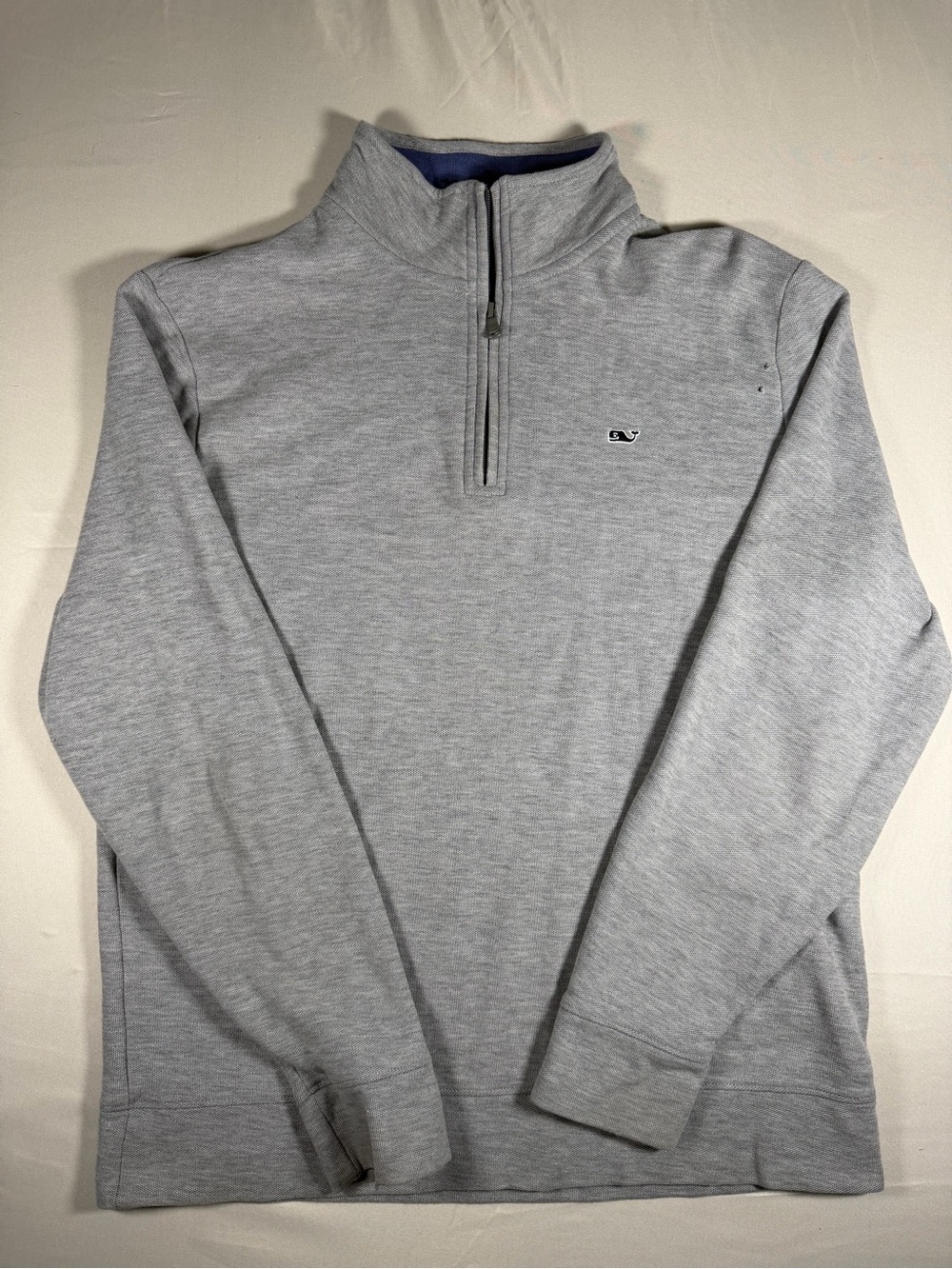Vineyard Vines Light Heather Gray Quarter-Zip Sweater
